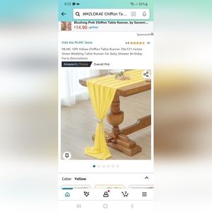 Yellow table runners